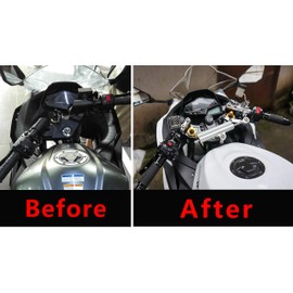 Handlebar Clip Ons for Kawasaki Ninja 250/300/EX300 2013-2018 Ninja 250R 2008-2012 a set with Bar Ends+Fork Adjusters+Yoke Nut Set