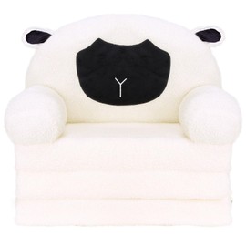 Comfy Toddler Chair Kids Sofa - Toddler Couch Kids Chair Fold Out, 2 in 1 Flip Out Couch and Mini Sofa for Girls and Boys, Baby Couch for 1-4 Year Olds - Cute and Comfy Baby Sofa (Sheep)