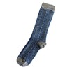 Tey-Art Alpaca Wool Crew Socks, Unisex, Navy Blue and White