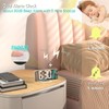 KOSUMOSU Digital LED Clocks for Bedrooms 6.7in White Alarm Clock,