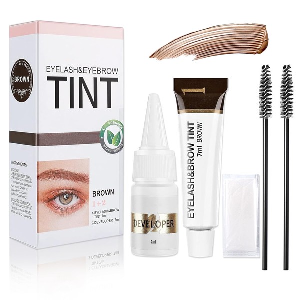 Brown Eyebrow Tint Kit - 2-in-1 Eyelash Tint & Eyebrow