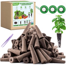 110 Pcs Seed Pod Kit for Aerogarden with 55 Grow Sponges, 54 Pot Lables &1 Tweezer, Grow Anything Kit for Indoor Hydroponics Growing System, Replacement Root Growth Sponges for Aero Garden iDOO...