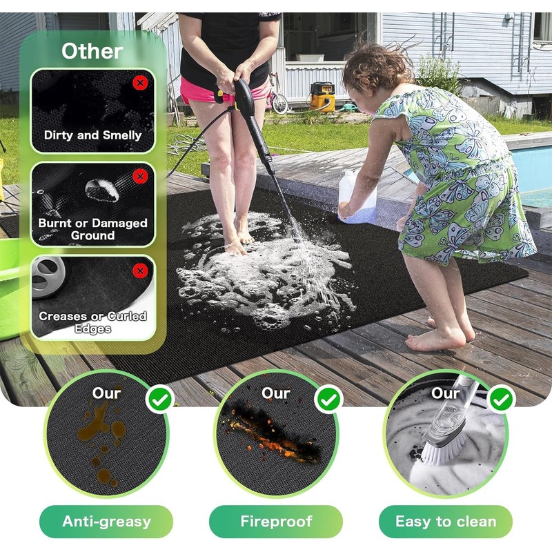 TAOMAND Large 90 x 52 inches Under Grill Mats for