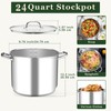 Leonyo Stainless Steel Stock Pot, 24QT Large Pot For Cooking,