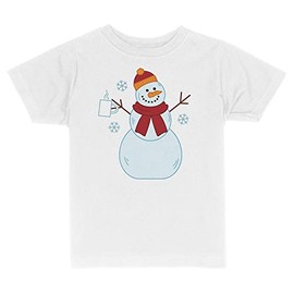 Kid Christmas Snowman Toddler Kids T-Shirt 5T White