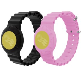 SMARTVIN for Princess Cruise Medallion Holder Bracelet Adult Men Women, 2 Packs Silicone Wristbands for Carnival Ocean Medallion, Princess Medallion Sport Band Accessory,Black+Pink