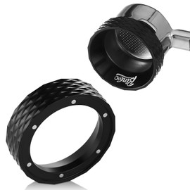 Bincoo Espresso Dosing Funnel 51/53/58mm,Aluminum Coffee Dosing Ring with Magnetic Replacement for Espresso Machine,Compatible with Filter Holder for Home (51MM, Black)