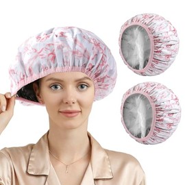 Yizijizi Gorros Térmicos Acondicionamiento Profundo Aluminio Uso Doméstico Peluquerías Teñir Cabello Floral Rosa