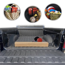 Truck Bed Envelope Style Trunk Mesh Cargo Net for Dodge Ram 1500 2019-2025 - Car Accessories - Premium Truck Bed Organizer - Cargo Net for Pickup - Vehicle Carrier Organizer for Dodge Ram 1500 TRX