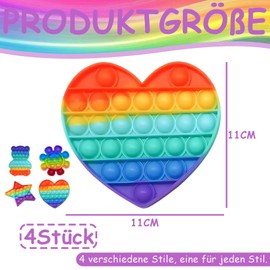 4-Piece Pop It Toy Set, Popit Bubble Sensory Fidget Toy, Plopp Toy Relieve Anxiety with Finger Toy, Anti Stress for Children (Colour)