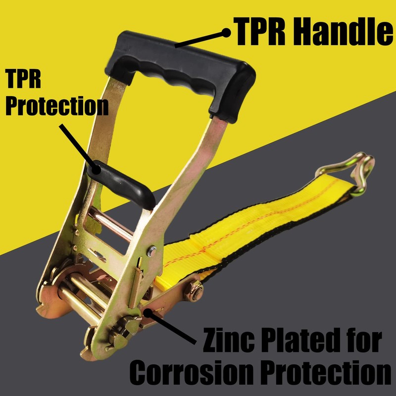 KJE KJE 4 Pack Ratchet Straps Heavy Duty,2" x 27'