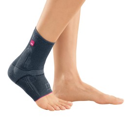 medi Levamed Unisex Ankle Brace - Ankle Brace for Stabilisation, Can be Worn on Both Sides - Foot Bandage Made of Comfort Knit with Relief Zone - Silver | Size II