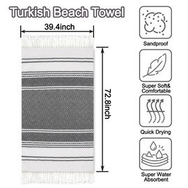 Dlebay Beach Towel 2 Pack,Sand Free Beach Towels Oversized 39 x 72,Turkish Beach Towel Quick Dry,Lightweight Pool Towels for Adults Diamond Travel Towel,Cool Beach Essentials Super Absorbent Towels