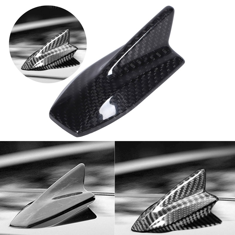 Carbon Fiber Roof Antenna Cover Auto Replacement Accessory Fit for