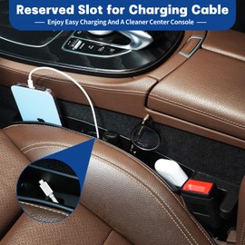 DONTRD Car Seat Gap Filler Multifunctional Cars Gap Fillers Storage Car Seat Gap Storage Box Between Seat and Console (2PCS Black)