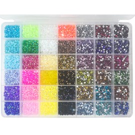42 Farbe Strasssteine für Nägel, BetterJonny Hitzefix Strasssteine zum Basteln 3mm Nail Art Strasssteine Flatback Edelsteine Runde mit Pinzette und Punktierung Stift für DIY Handwerk Nägel Kleidung