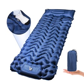 Owelth Self-Inflating Outdoor Sleeping Mat, Thickened Air Mattress Camping with Pillow, Foldable Ultralight Sleeping Mat, Small Pack Size, Inflatable Sleeping Mat for Hiking, Travel, Beach