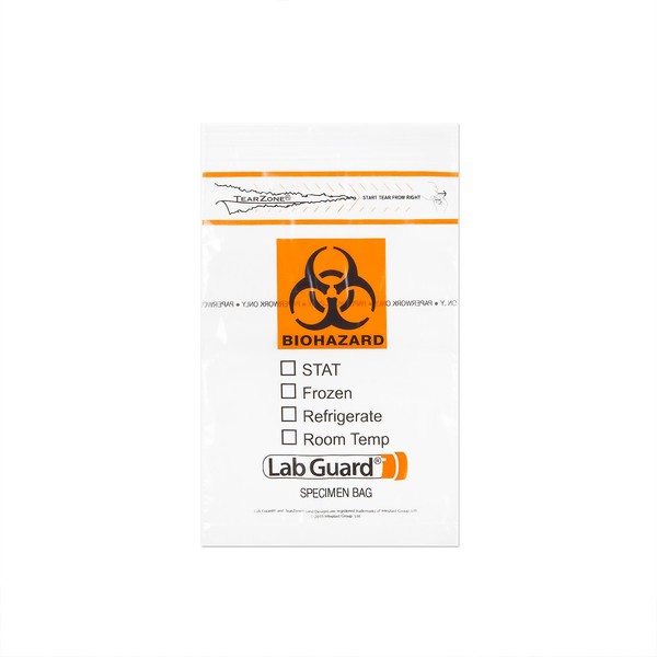 Medegen 4075HC Transport Bag, Clear Printed, 6" x 9" Size,