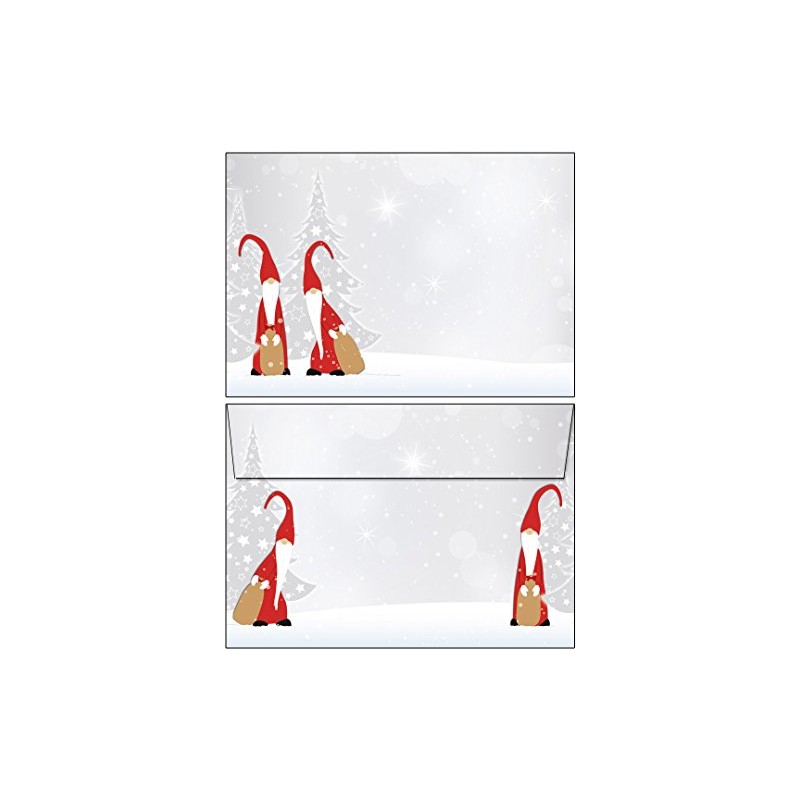 61075-C6 Envelopes Christmas Gnome DIN C6 without Window 25 Envelopes