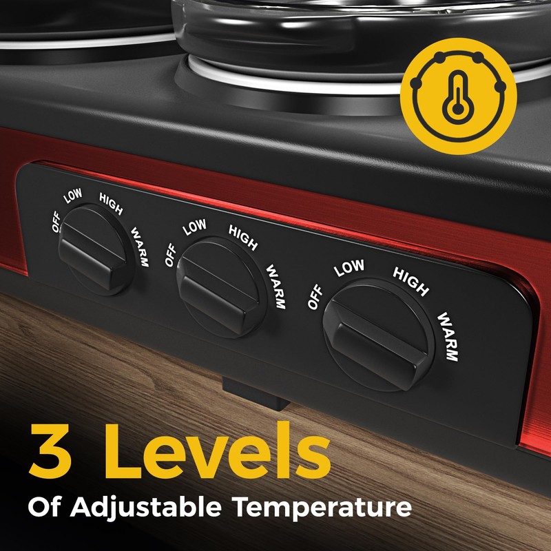 Sunvivi Triple Slow Cooker, Buffet Server & Warmer with 3