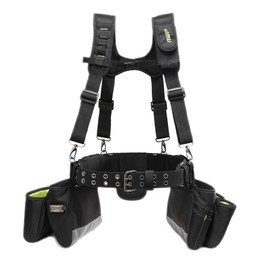 AWP Trapjaw General Construction Polyester Tool Rig | TrapJaw Tool Rig with Suspenders,Black, Green
