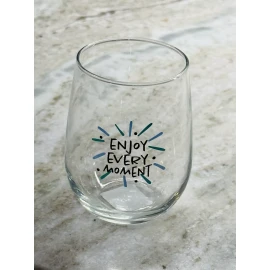 Cristar “Enjoy Every Moment ”. 16.8 oz Inspirational Seamless Bear/Wine Glass