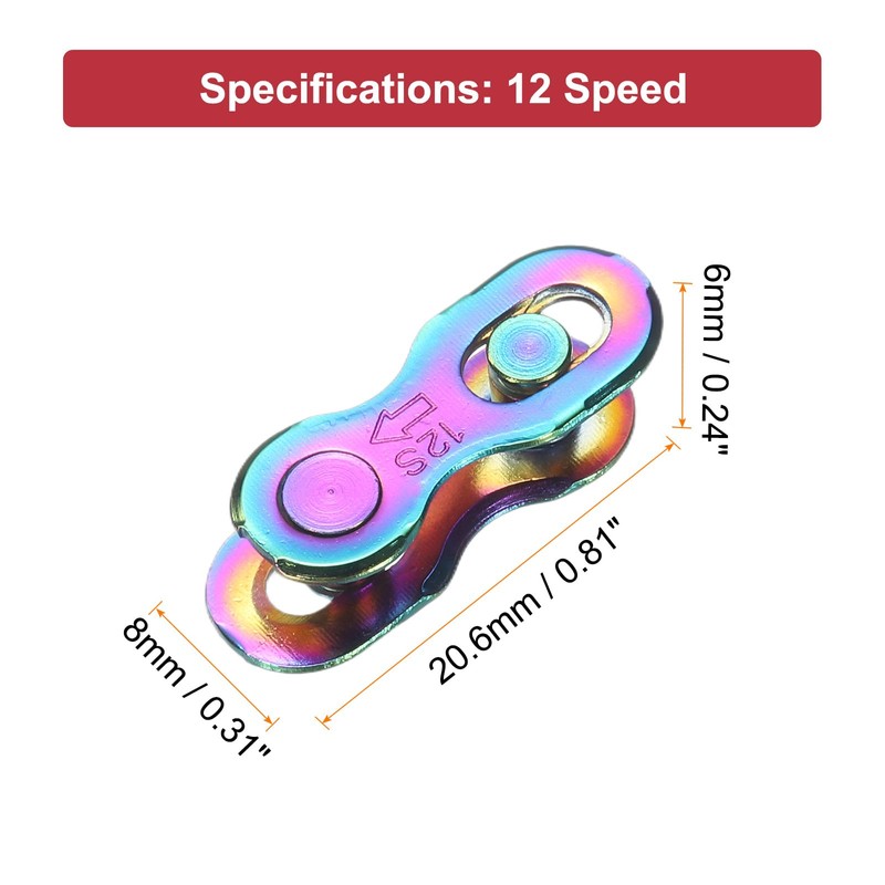 sourcing map 4pcs Bicycle Missing Link 12 Speed Reusable Steel