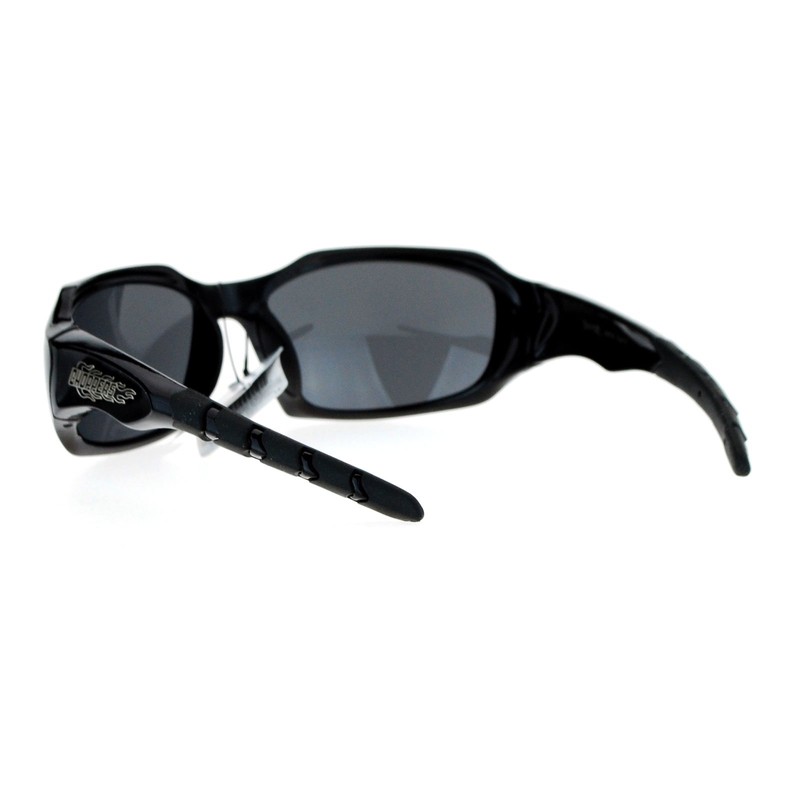 JuicyOrange Choppers Sunglasses Mens Fashion Rectangular Wrap Around Rubber End