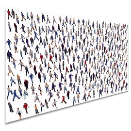 Empire Art Direct Crowd Frameless Tempered Glass Panel Graphic People Wall Art, 24" x 48" x 0.2", Ready to Hang