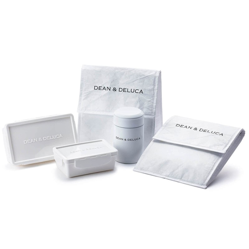 DEAN & DELUCA Lunch Bag, White, Cold Bag, Foldable, Compact,