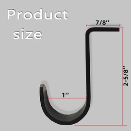 Kowibcl Curtain Rod Brackets for Ceiling-Mounted, Drapery Rod Holder for 1"Diameter Rod, Set of 3, Black