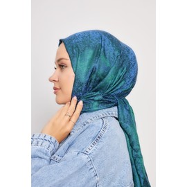 Gigi Scarfs Hijab Scarf for Women – Long & Soft Hijab, Shawl, Head Scarf, Gi Shine Jacquard Shawl – 29.5" x 72.8" (Green & Blue, 29.5" x 72.8", Gi Shine)