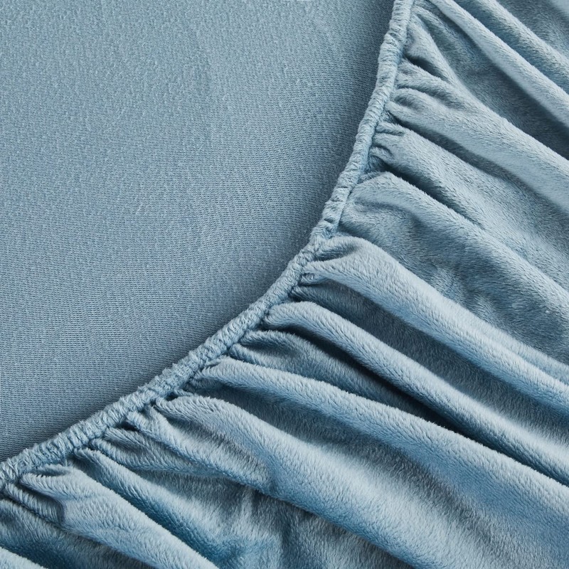 Winter Fitted Sheet, 90 x 200 cm, Light Blue, Blue,