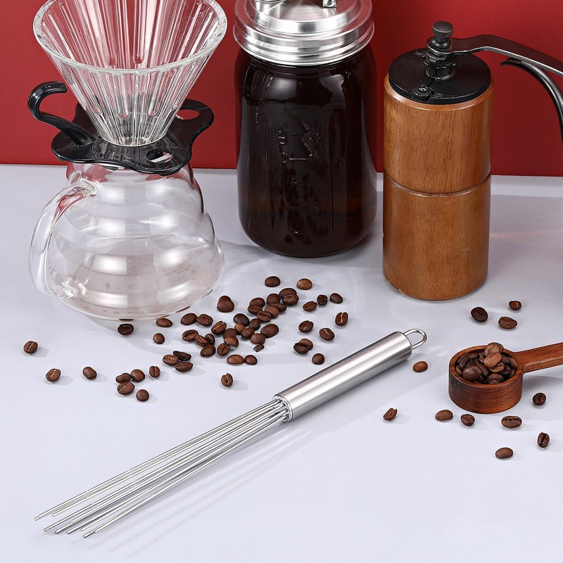 Baderke 1 Pcs Espresso Whisk 11.5 Inch Long Handle Barista