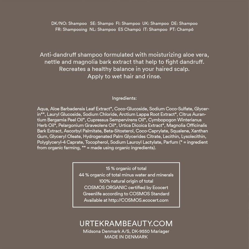 Urtekram Nettle Shampoo Organic Anti-Dandruff 500 ml