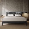 BONSOIR Queen Size Bed Frame Upholstered Low Profile Modern Platform