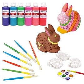 Fun Express DIY Ceramic Bunny Bank Kit - Craft Kits - 42 Pieces