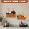 2 Pcs Woven Hanging Wall Baskets for Storage Boho Style