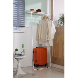 idee Free Standing Leaning Multi-Functional Coat and Shoe Rack, Space-Saving Garment Organizer, EDLR142W
