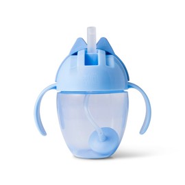 The First Years Bluey Trainer Weighted Straw Cup - Toddler Cups with Weighted Straw - Baby and Toddler Straw Cup Spill Proof - Bluey Toddler Feeding Supplies - Ages 6 Months and Up - 7 Ounce