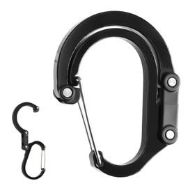 3-in-1 Carabiner Clip and Hook, D-Shape Carabiner Travelling Backpack Hanger Keyring Carabiner Pushchair Hook for Travel Luggage Outdoor Climbing Camping Fishing Hiking