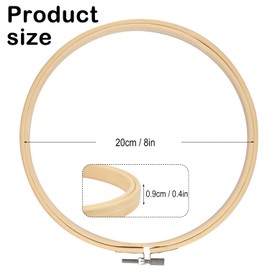 18 PCS Bamboo Embroidery Hoops Set, 8 Inch Adjustable Cross Stitch Rings in Bulk for Needlework, Sewing and Crafts, with Easy Loosen Tighten Mechanism, Ideal for Gifting and Decorating, by GNIEMCKIN.