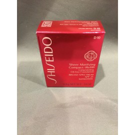 shiseido NIB Shiseido Sheer Matifying Compact Foundation Refill D10 Golden Brown  SPF 21
