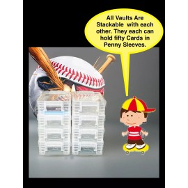 Unbranded Sports Card Storage Box (1) Fits 50 Cards in Penny Sleeves Stackable BUY 1+ SAVE