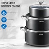 Induction Cookware Set 6-Piece, Stackable Kitchen Cooking Pots Set, 6qt