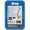 Kreg Pocket-Hole 25mm Zinc Plated Flat Head Coarse Thread Bolts