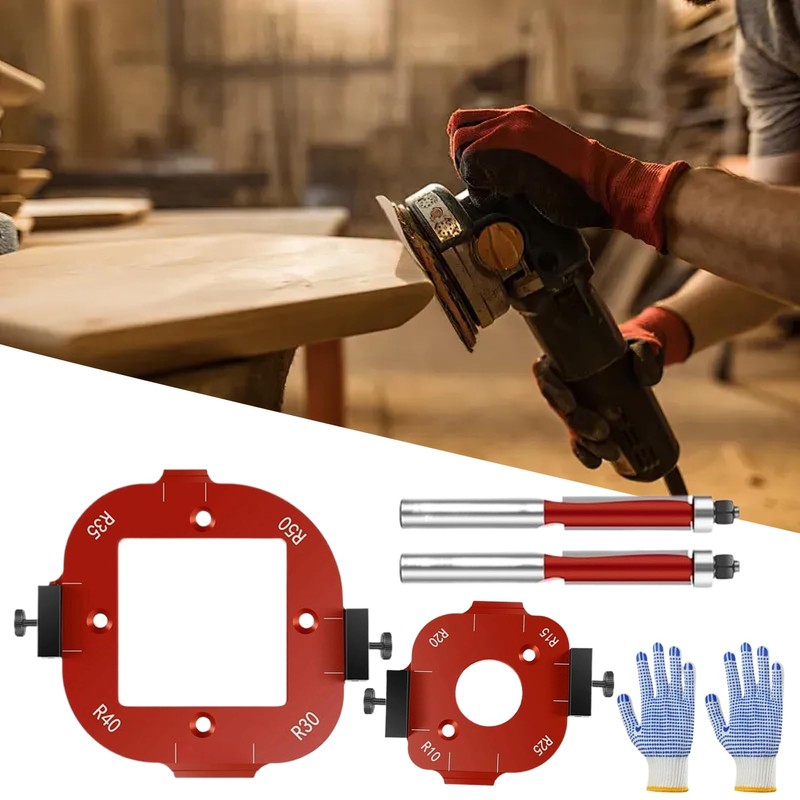 Woodworking Round Corner Radius Template | 2X Edge Trimming Corner