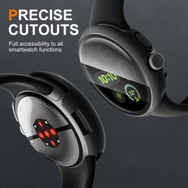 3 Pack Case with Screen Protector Compatible with Pixel Watch 3 45mm Screen Protector, High Sensitivity Shockproof Hard PC Cover for Pixel Smartwatch 3 (2024)/2/1 41mm 45mm