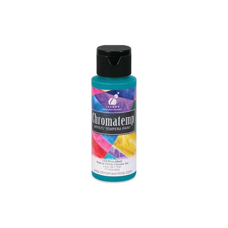 Chroma Chromatemp Artists' Tempera Paint - Turquoise, 2 oz