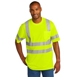 CornerStone ANSI 107 Class 3 Mesh Tee | High Visibility Clothing for Men & Women, Reflective Work Shirt Safety Yellow